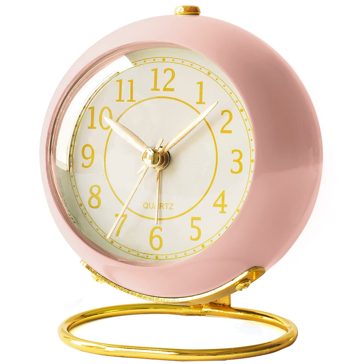 AYRELY® Battery Operated Analog Desk Alarm Clock with Light, Table Clock