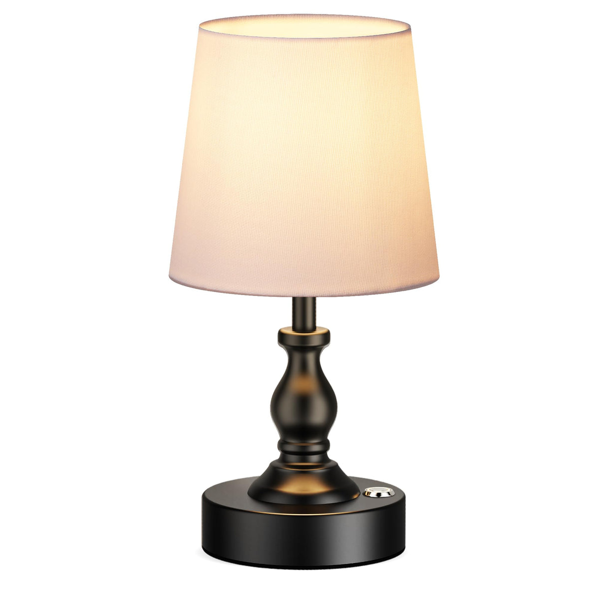 PARTPHONER Mini Cordless LED Table Lamp, 5200mAh Rechargeable Battery Operated Lamp, 3-Level Brightness, Touch Dimmable Desk Lamp, Bedside Night Light for Patio Camping Restaurant Home, Antique Brass