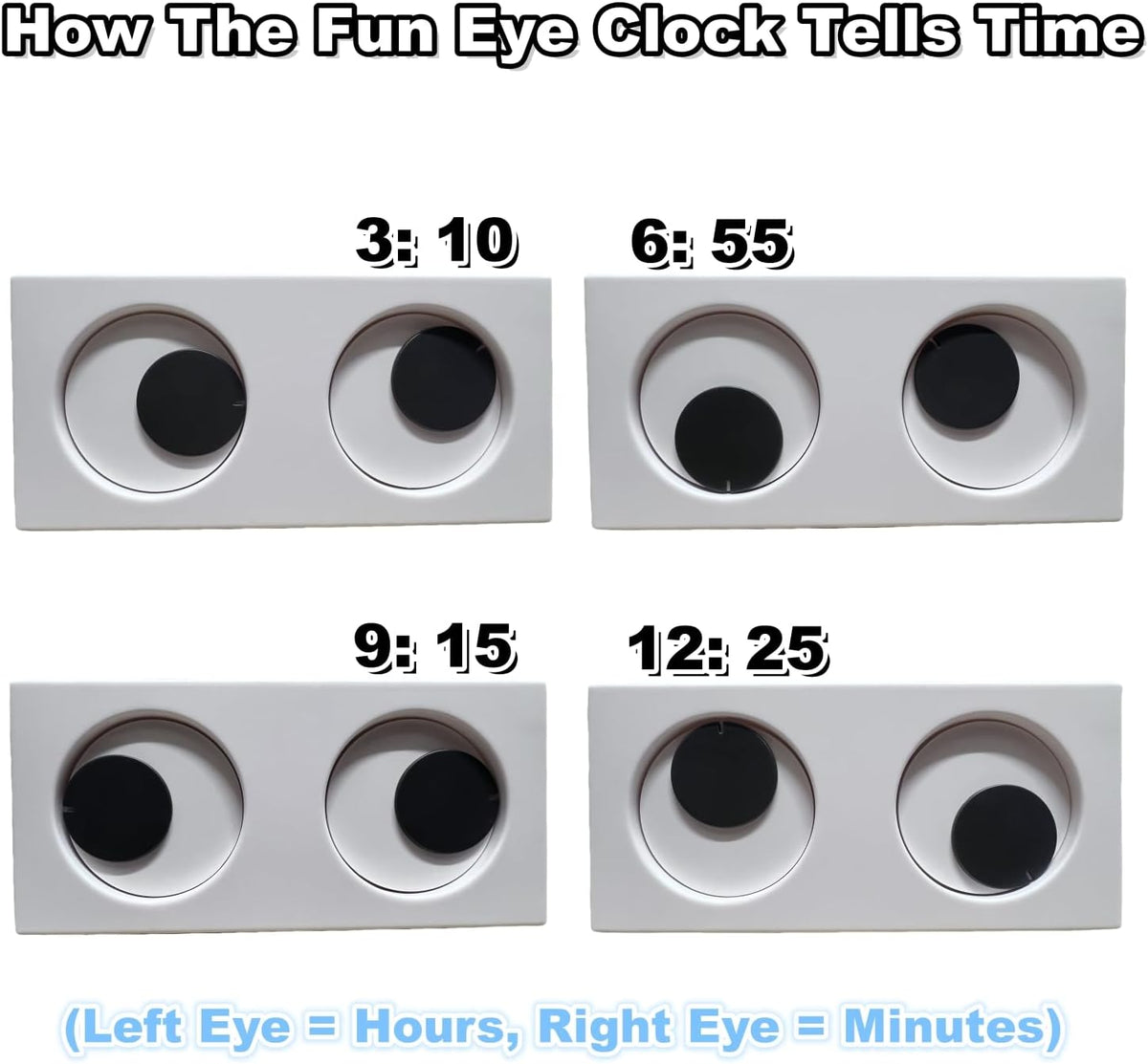 Novelty Rotating Eyes Desktop Clock Fun Looking Time Tracker Funny Clocks