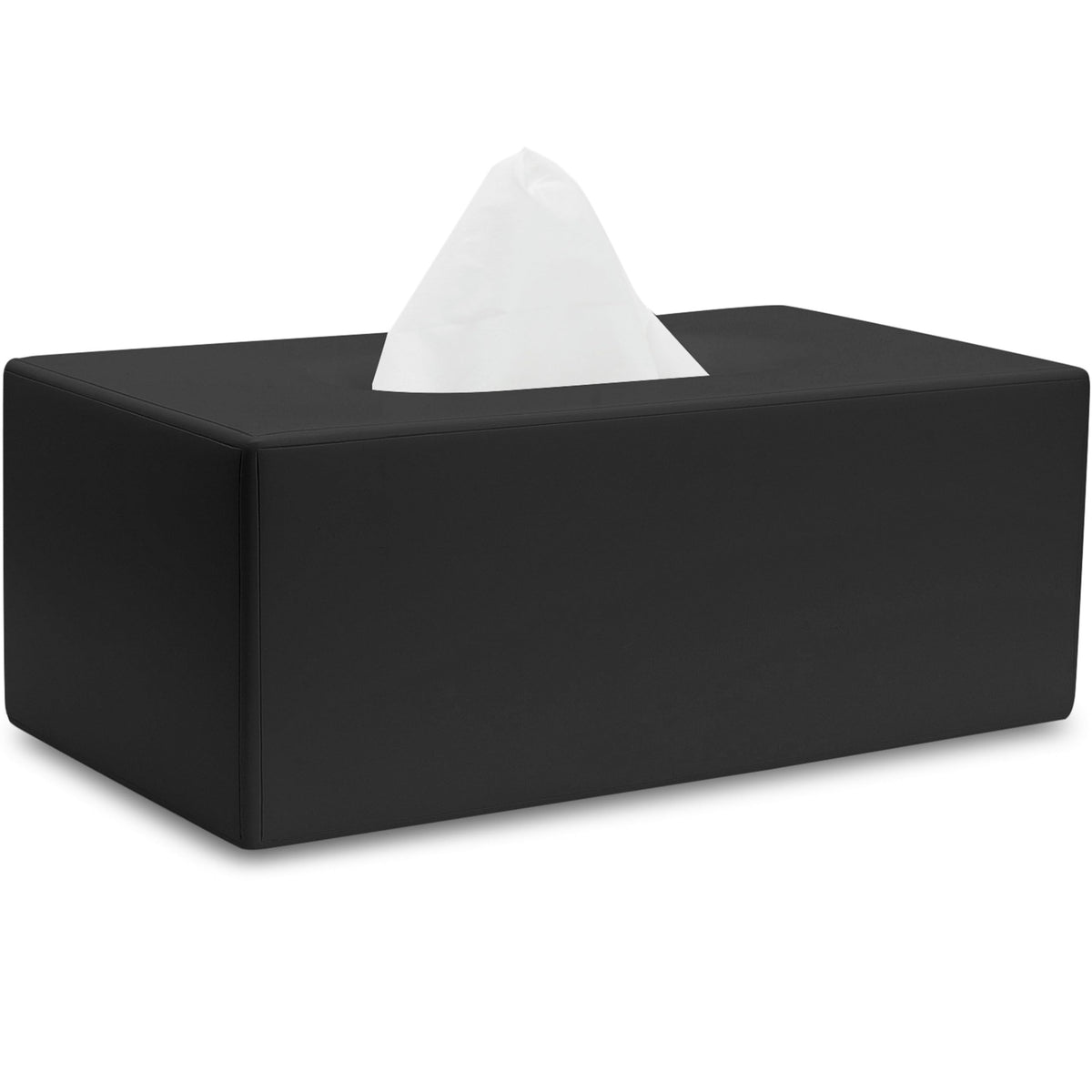 Yew Design Matte Black Square Tissue Box Cover