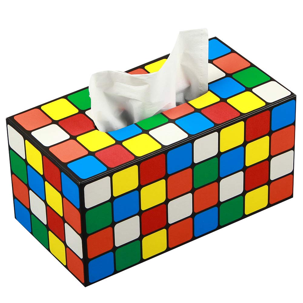 Retro Tissue Box Cover Rectangle,Aesthetic Facial Tissue Cube Box Holder