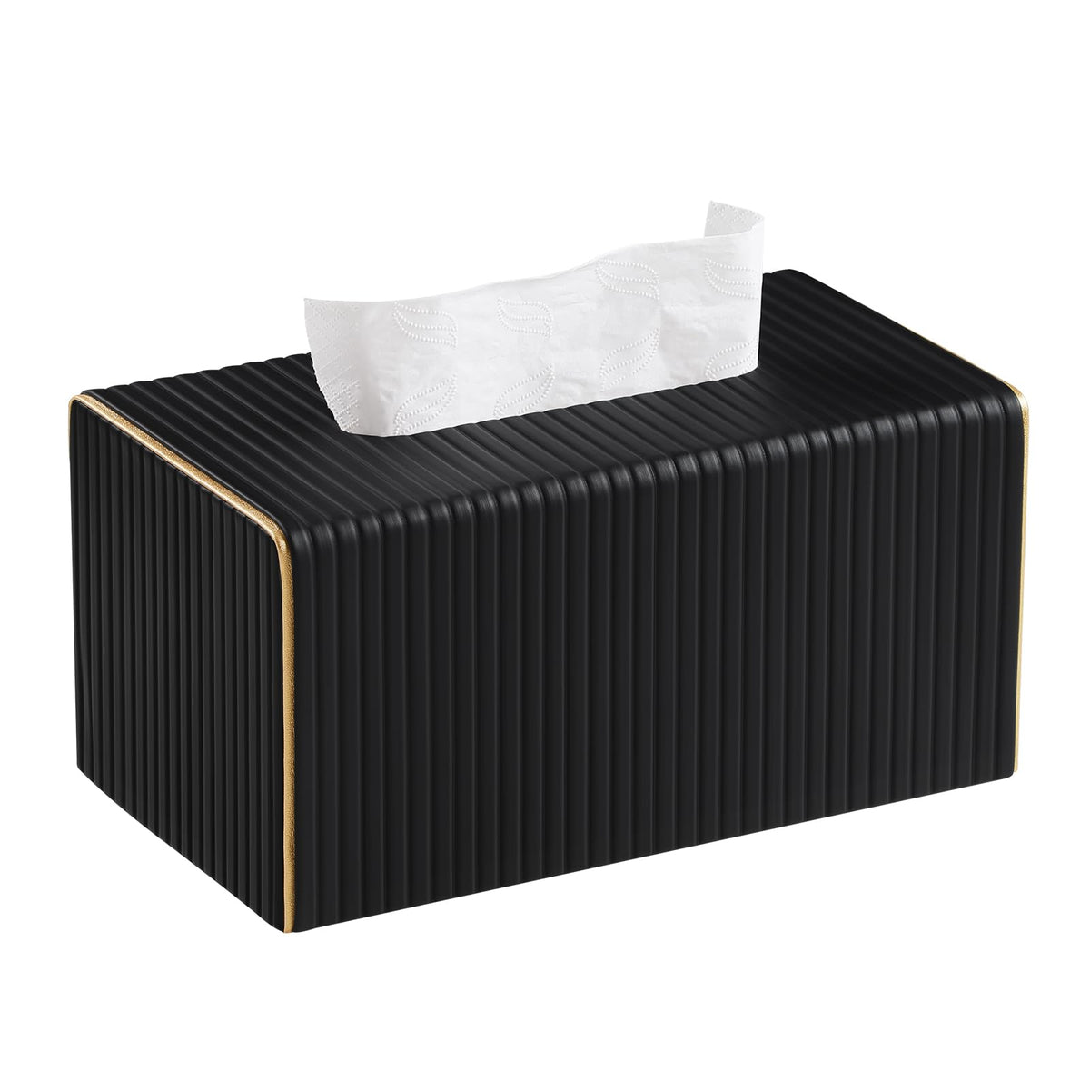 Square PU Leather Tissue Box Cover with Magnetic Closure, Decorative Tissue Holder & Storage Container for Bedroom, Living Room, Dining Room, Bathroom, Countertop, Desk (Square Green)