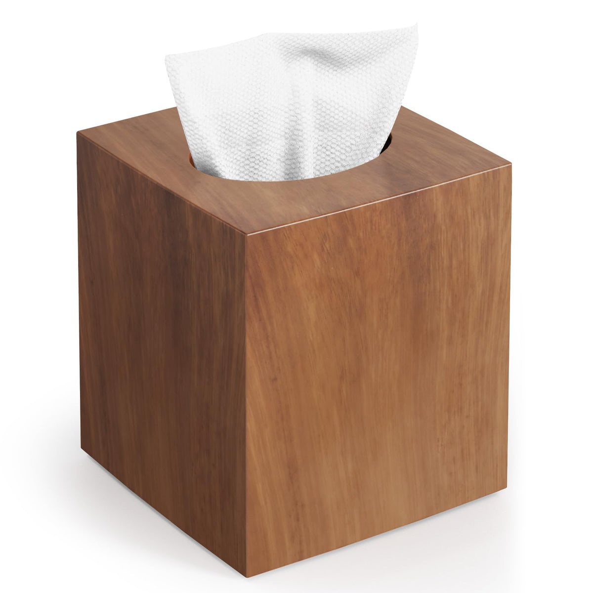 Tissue Box Cover,Square Plastic Tissue Holder with Non-Slip Base,Marble