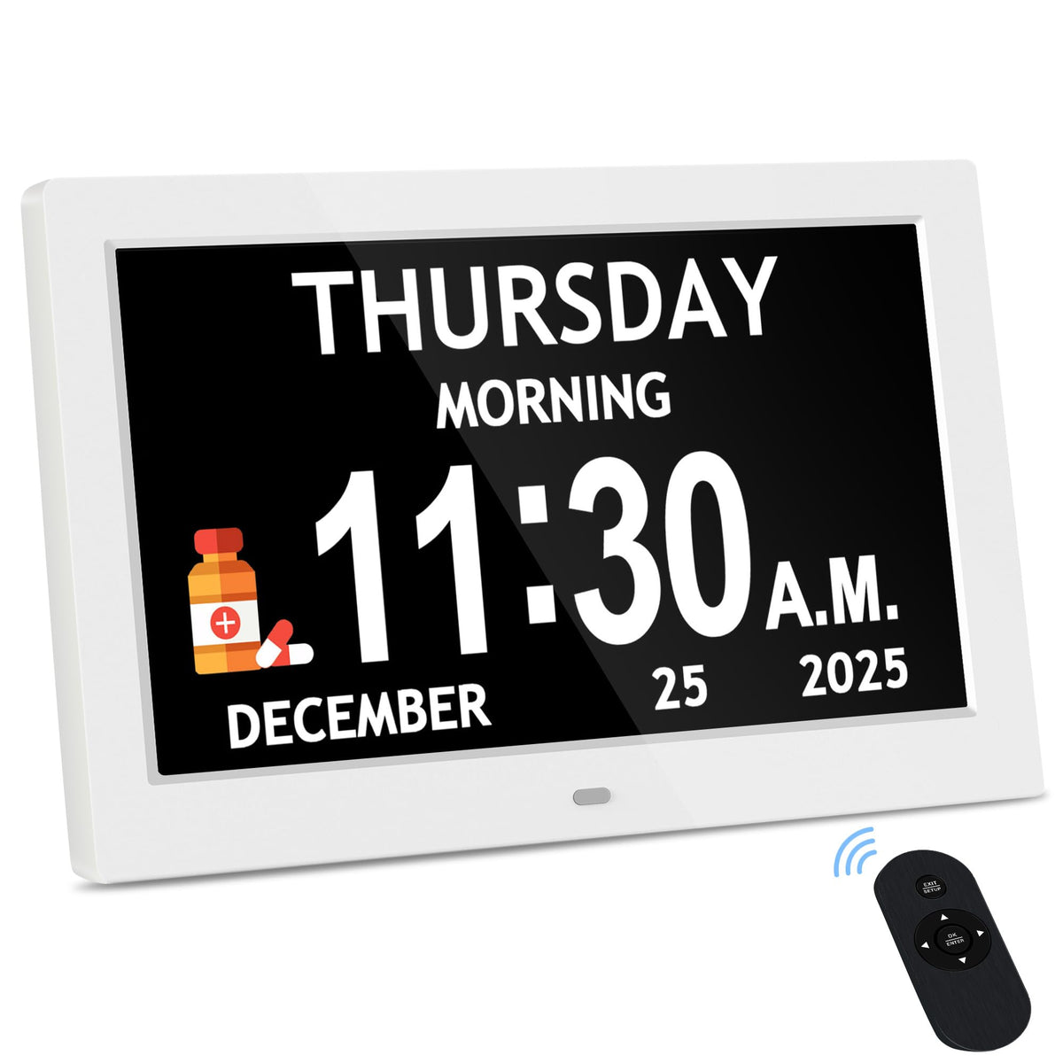 7'' Dementia Clocks for Seniors, Large Display Digital Clock with Date Time