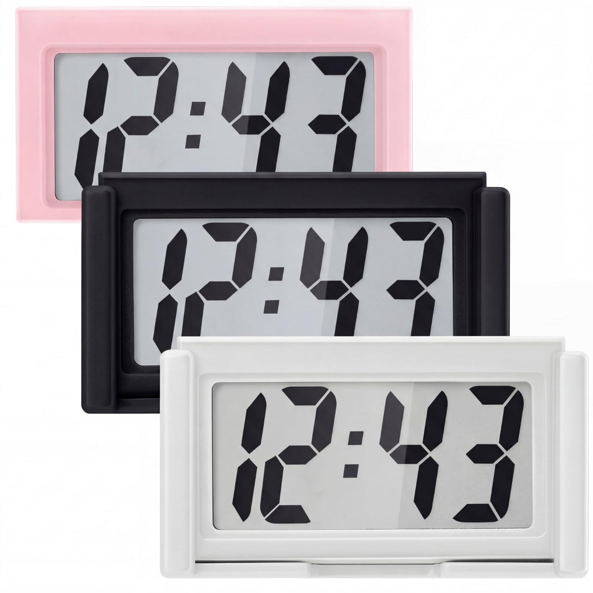 Frienda 3 Pieces Mini Small Digital Clock Stick On,Black