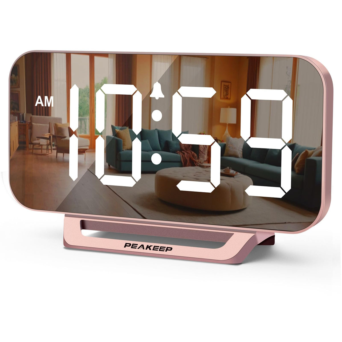 Peakeep Small Digital Alarm Clock for Bedrooms, Loud for Heavy Sleepers