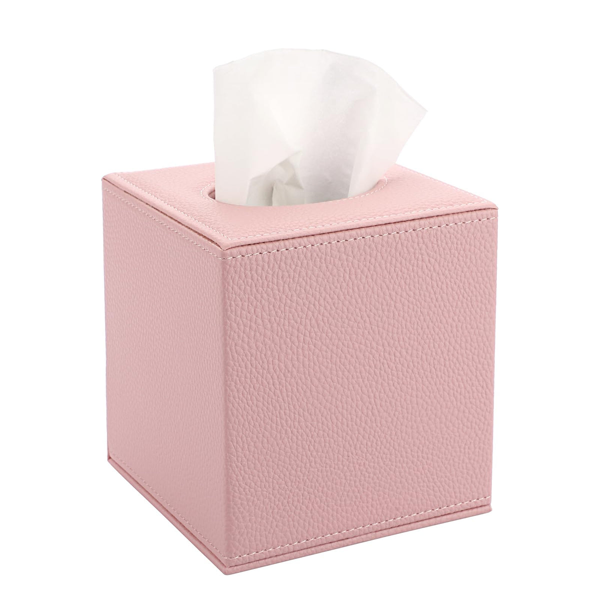 Sumnacon Tissue Box Cover Square,Magnetic Bottom PU Tissue Box Holder,Blue
