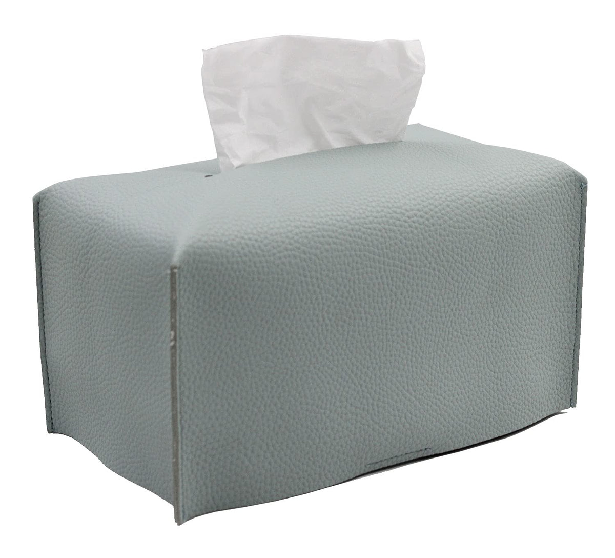 Livelab Tissue Box Cover, Modern Decorative PU Leather Rectangular Tissue Box Case Organizer Holder for Vanity Countertop, Night Stands, Livingroom, Office Desk & Car 9.5X5X5'' | Off White