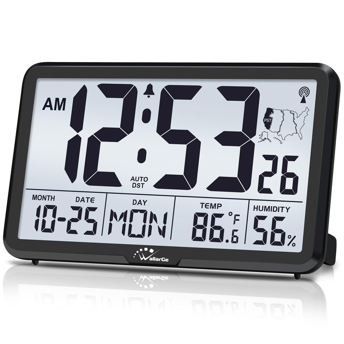 WallarGe Atomic Wall Clock with Backlight, Battery Operated