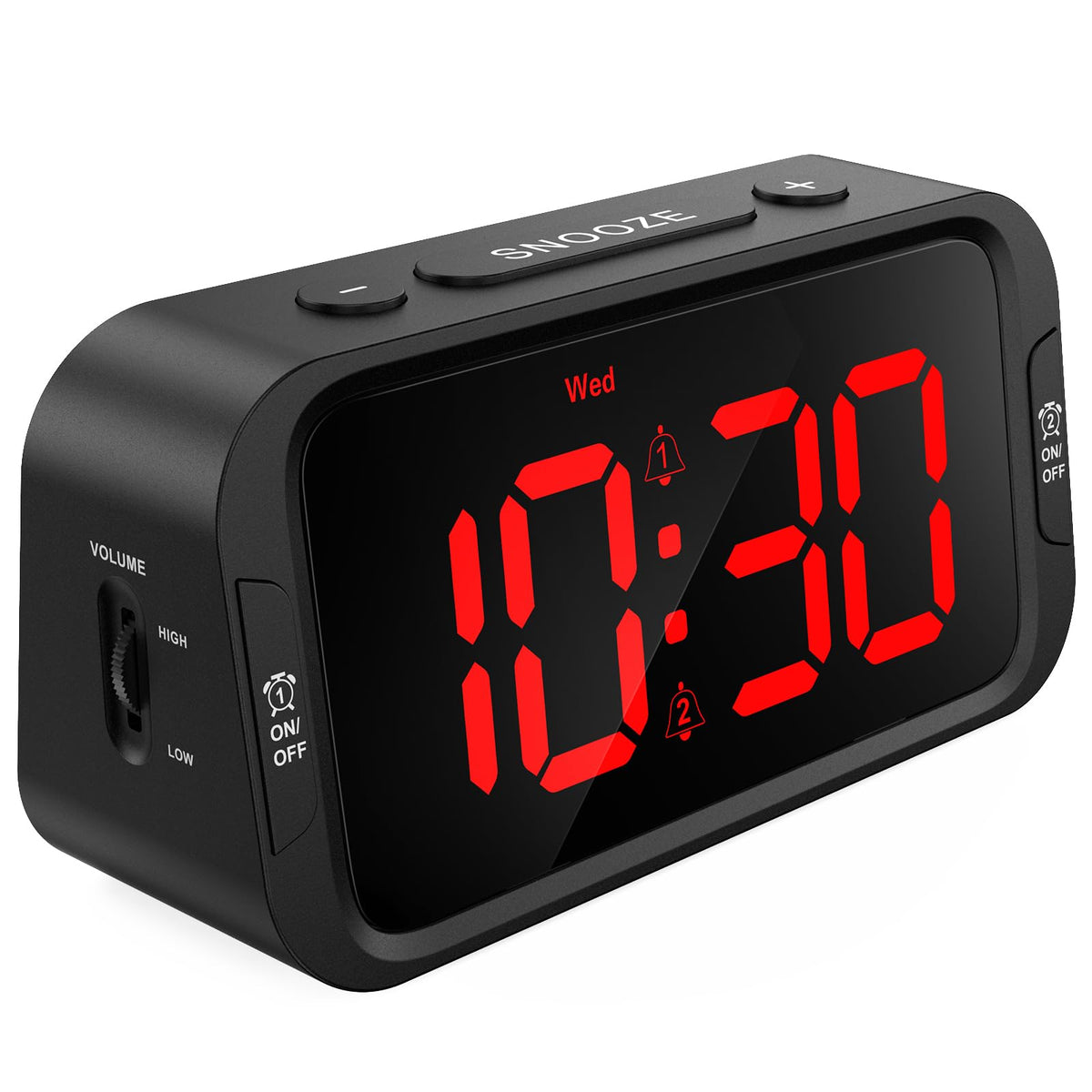 Odokee Digital Dual Alarm Clock for Bedroom with 0-100% Dimmable Display
