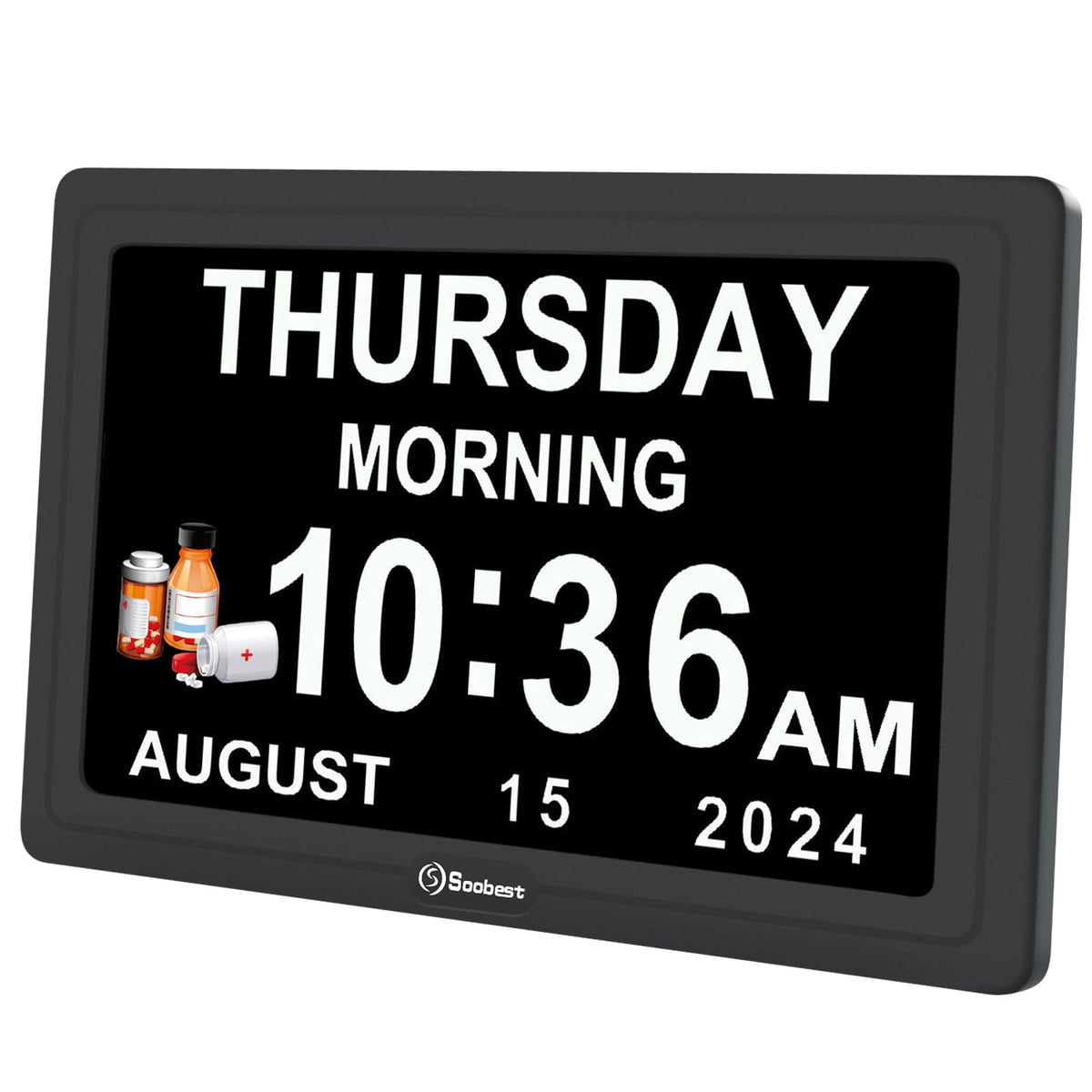 Soobest Dementia Clocks for Seniors, 7” Digital Date Clock Large Display