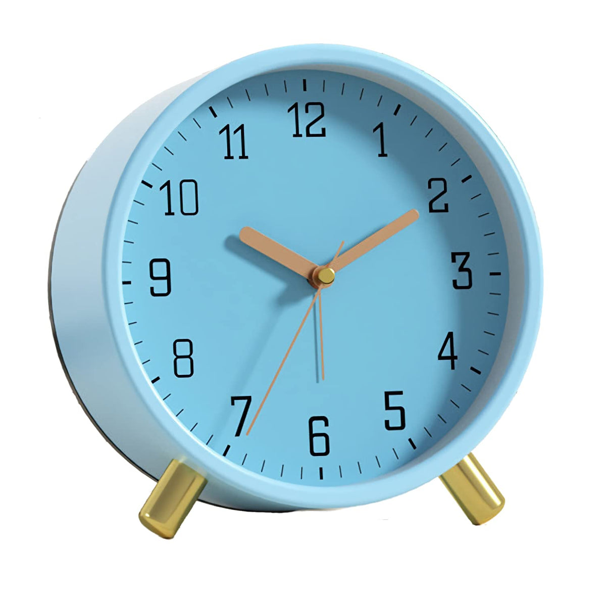 SHISEDECO Small Analog Alarm Clock, Battery Operated Desk Clock, White