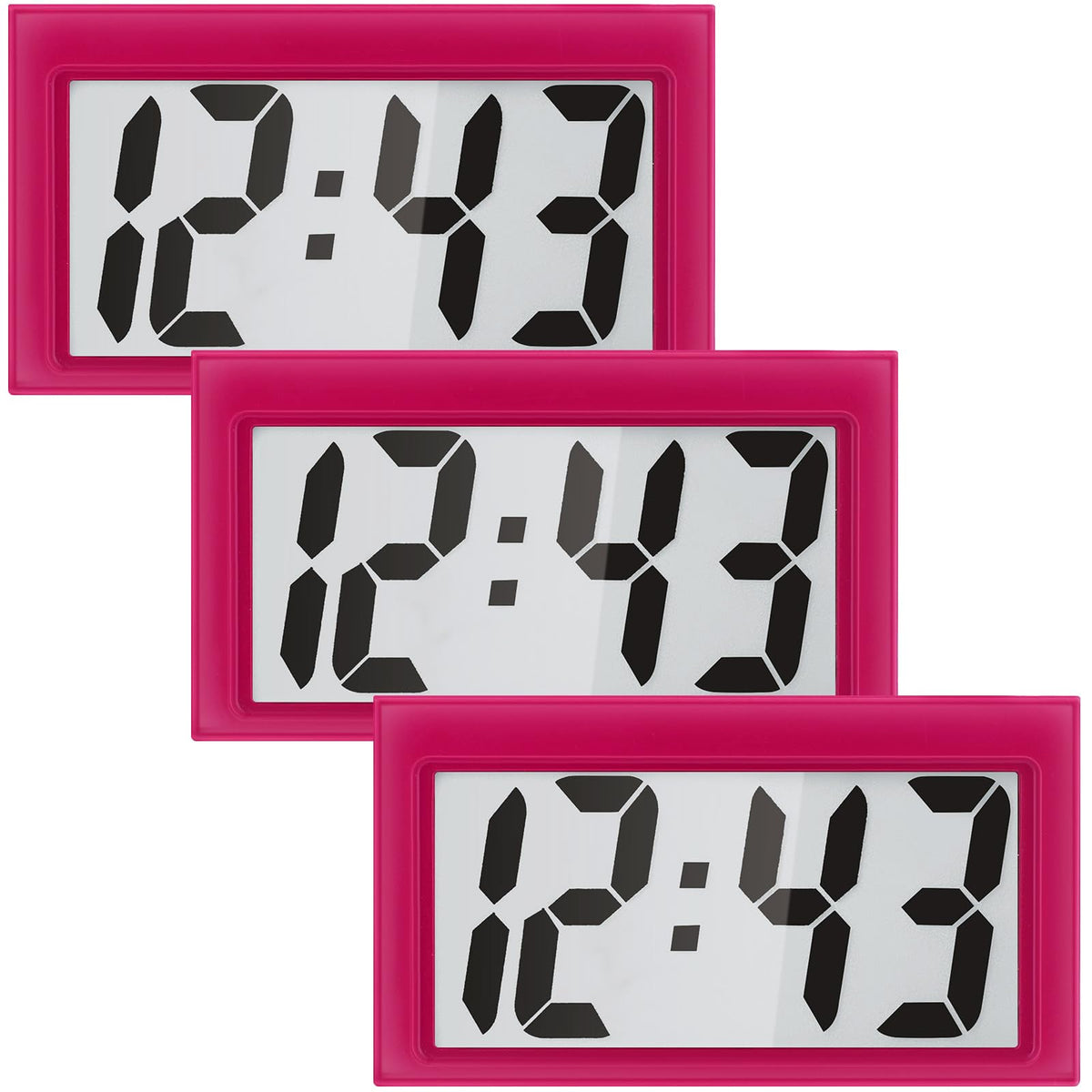 Frienda 3 Pieces Mini Small Digital Clock Stick On,Black