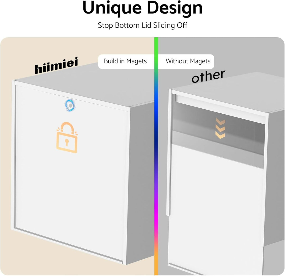 HIIMIEI Acrylic Tissue Box Cover Decorative Square Tissue Holder Napkin Dispensert for Bathroom-White