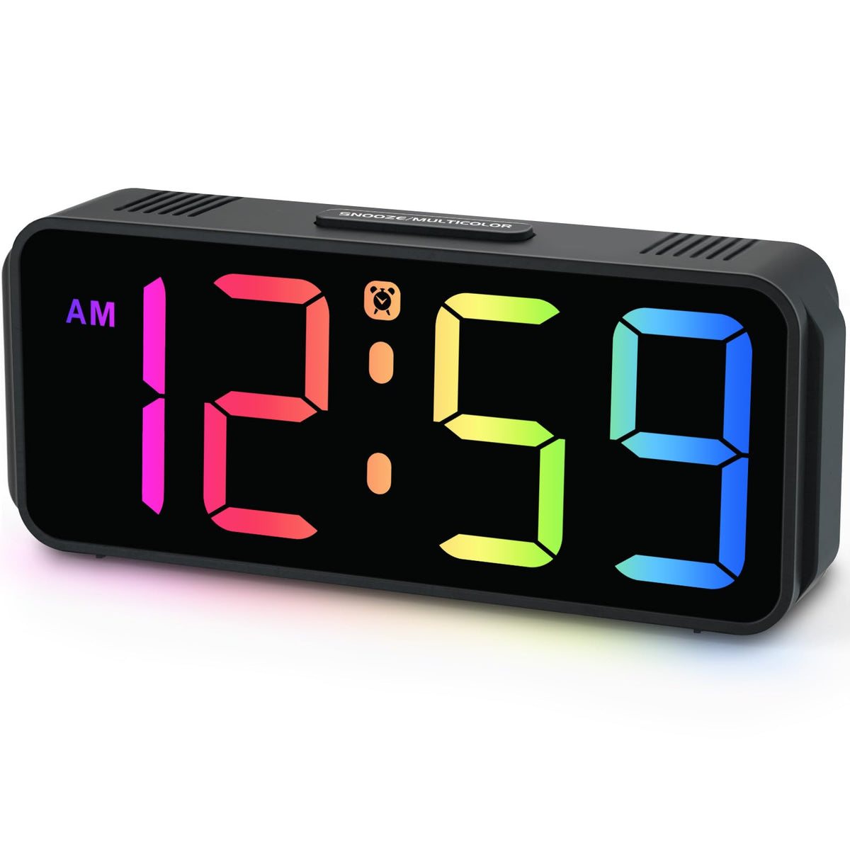 Peakeep Small Digital Alarm Clock for Bedroom, Large Number, Battery Backup