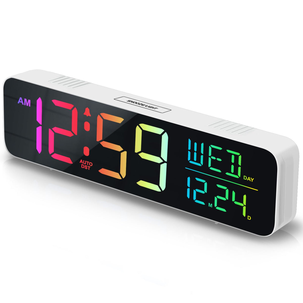 Peakeep Large Display Digital Alarm Clock for Bedroom with Date Day of Week