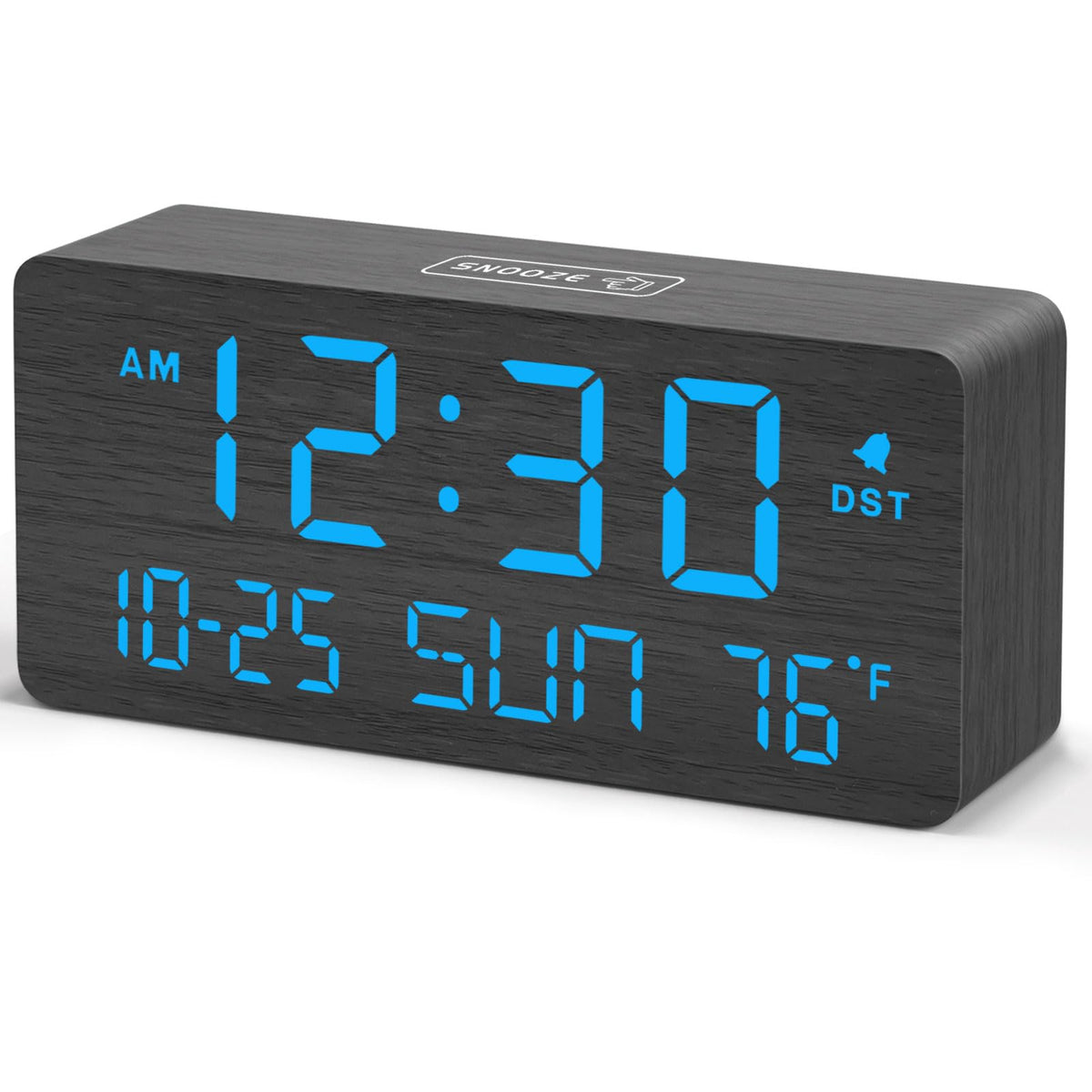 DreamSky Wooden Digital Alarm Clocks for Bedrooms with Date & Day of Week