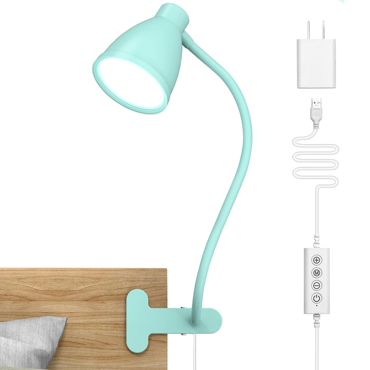 BOHON Desk Lamp 5 Color Modes 10 Brightness Dimmer Reading Light Black