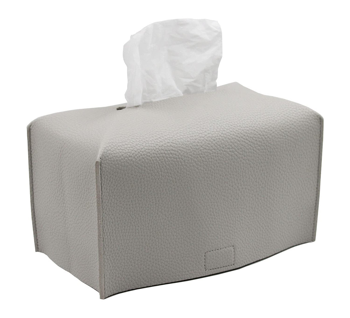 Livelab Tissue Box Cover, Modern Decorative PU Leather Rectangular Tissue Box Case Organizer Holder for Vanity Countertop, Night Stands, Livingroom, Office Desk & Car 9.5X5X5'' | Off White
