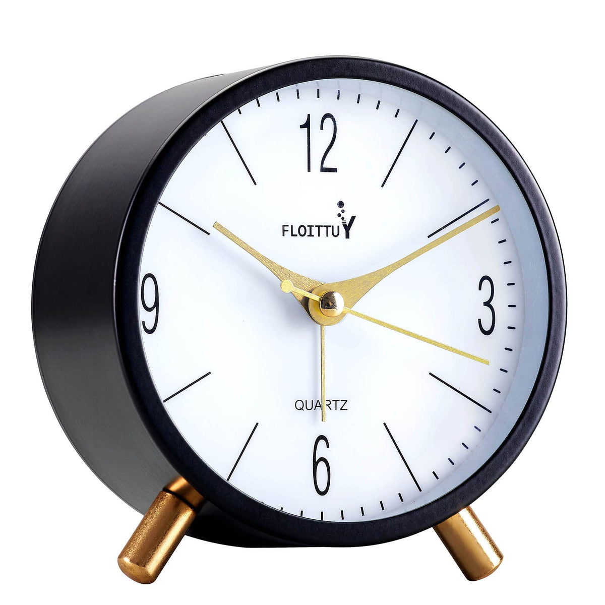 FLOITTUY 4 inches Super Silent Alarm Clock, Cream Green Beep Wake Round Alarm Clock with Night Light,Battery Operated,Easy Set Entry Lux Stylefor Desk, Bedroom and Home Decoration