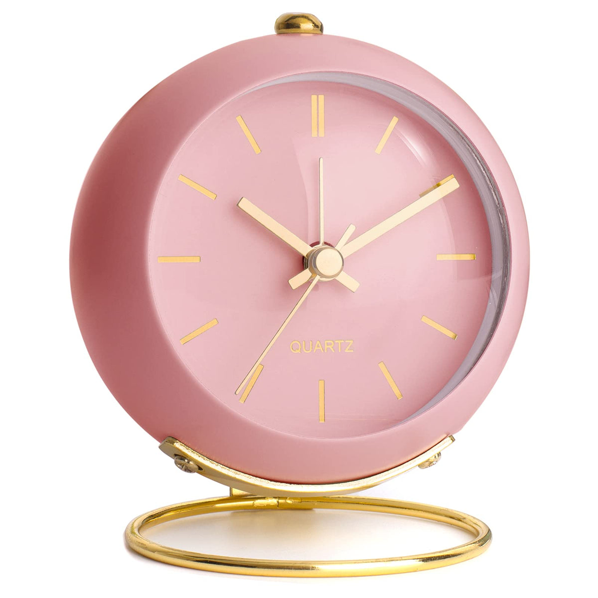 AYRELY® Battery Operated Analog Desk Alarm Clock with Light, Table Clock