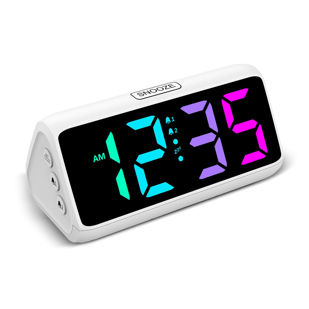 Netzu Digital Alarm Clocks for Bedrooms, Loud Alarm Clock with Dual Alarms, Bold Digits, 5 Dimmers, 4 Volumes, Snooze, Bedside Clock for Deep Sleepers Kids Teens Seniors, Plug in Clock, Easy to Set