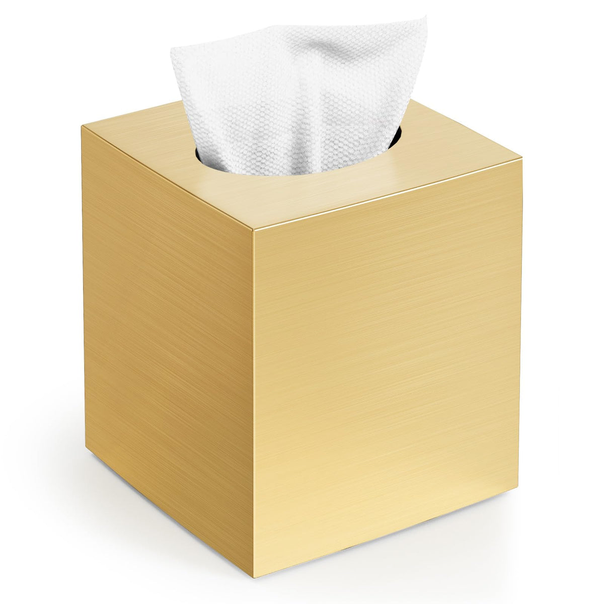 Tissue Box Cover, Square Plastic Tissue Holder with Non-Slip Base, Black
