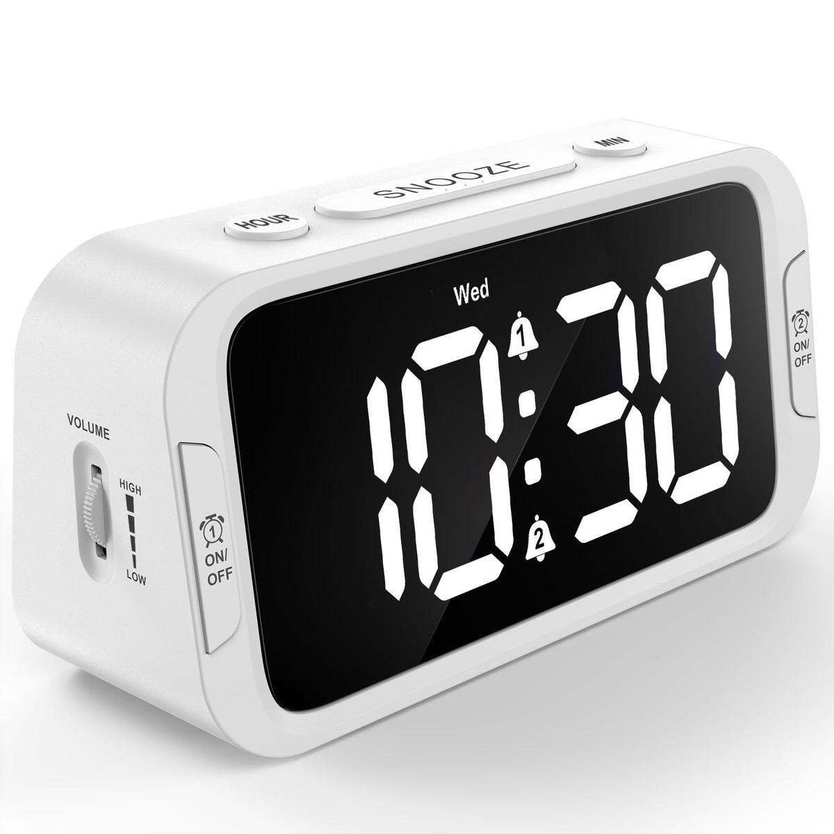 Odokee Digital Dual Alarm Clock for Bedroom with 0-100% Dimmable Display