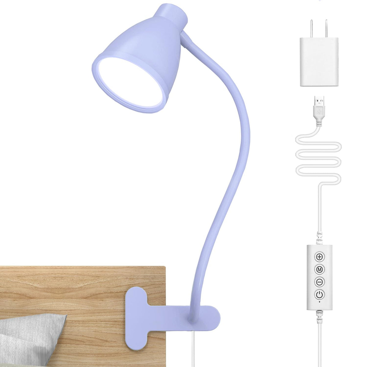 BOHON Desk Lamp 5 Color Modes 10 Brightness Dimmer Reading Light Black