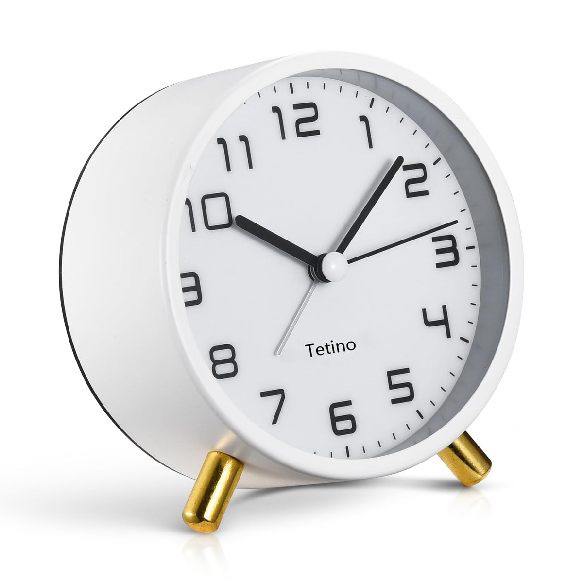 Tetino Analog Alarm Clocks,Retro Metal Desk Silent Non Ticking Small Clock with Night Light,Battery Operated,Simple Design,for Bedrooms, Bedside,Office,Home Décor (Green)