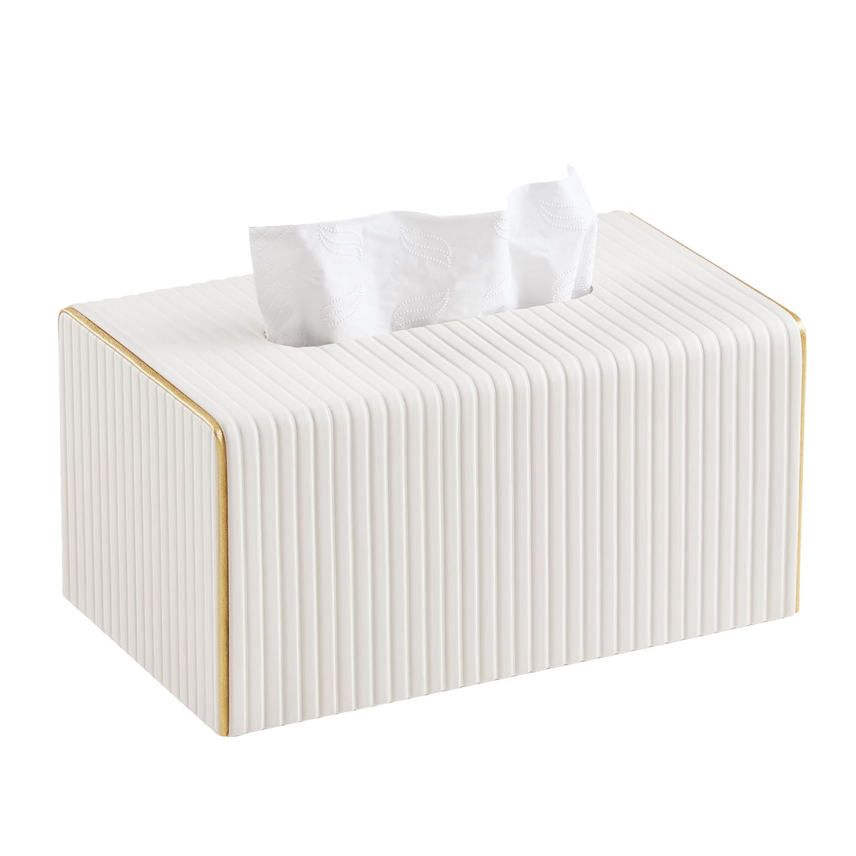 Square PU Leather Tissue Box Cover with Magnetic Closure, Decorative Tissue Holder & Storage Container for Bedroom, Living Room, Dining Room, Bathroom, Countertop, Desk (Square Green)