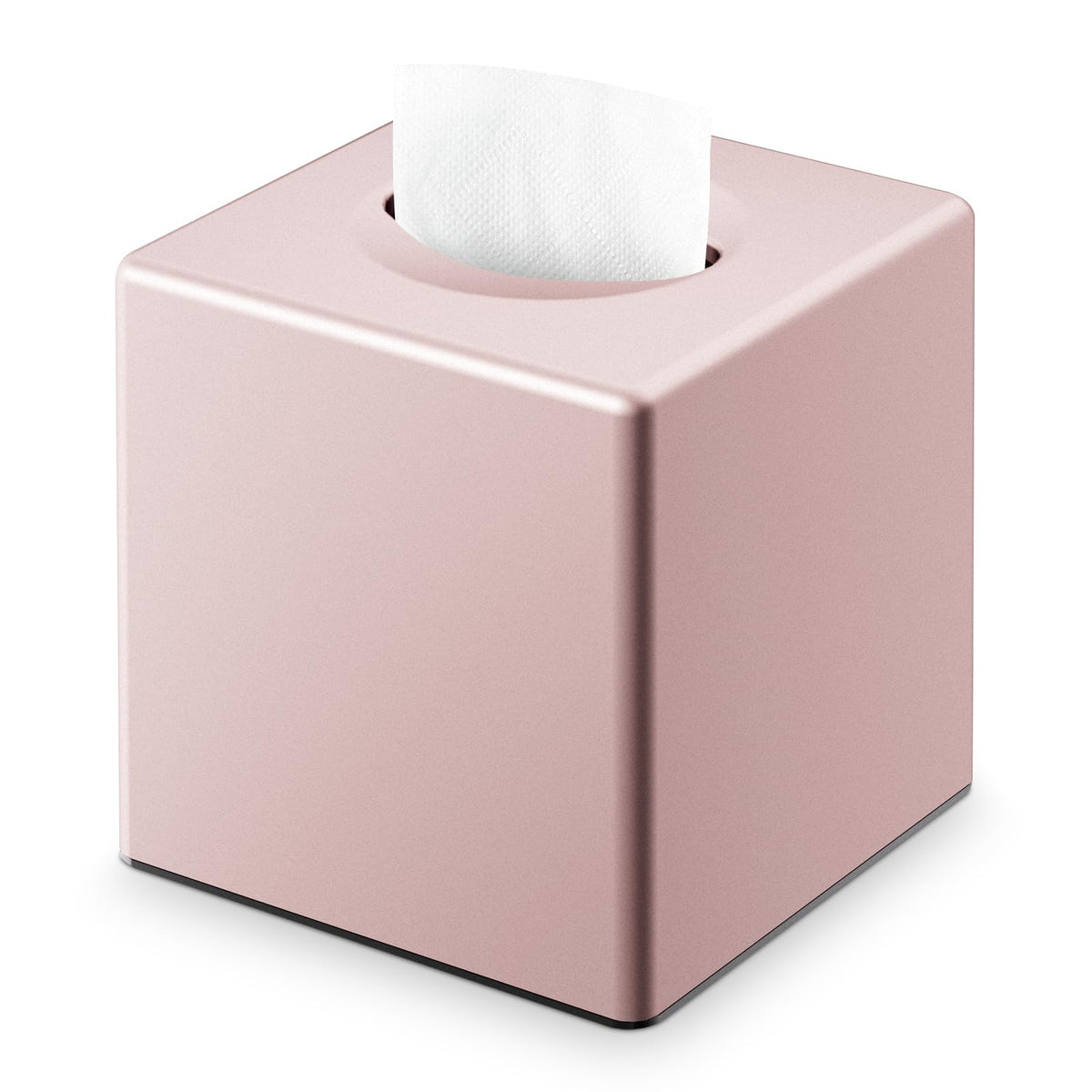 Y-in Hand Tissue Box Cover, Square Facial Tissue Holder with Bottom, White
