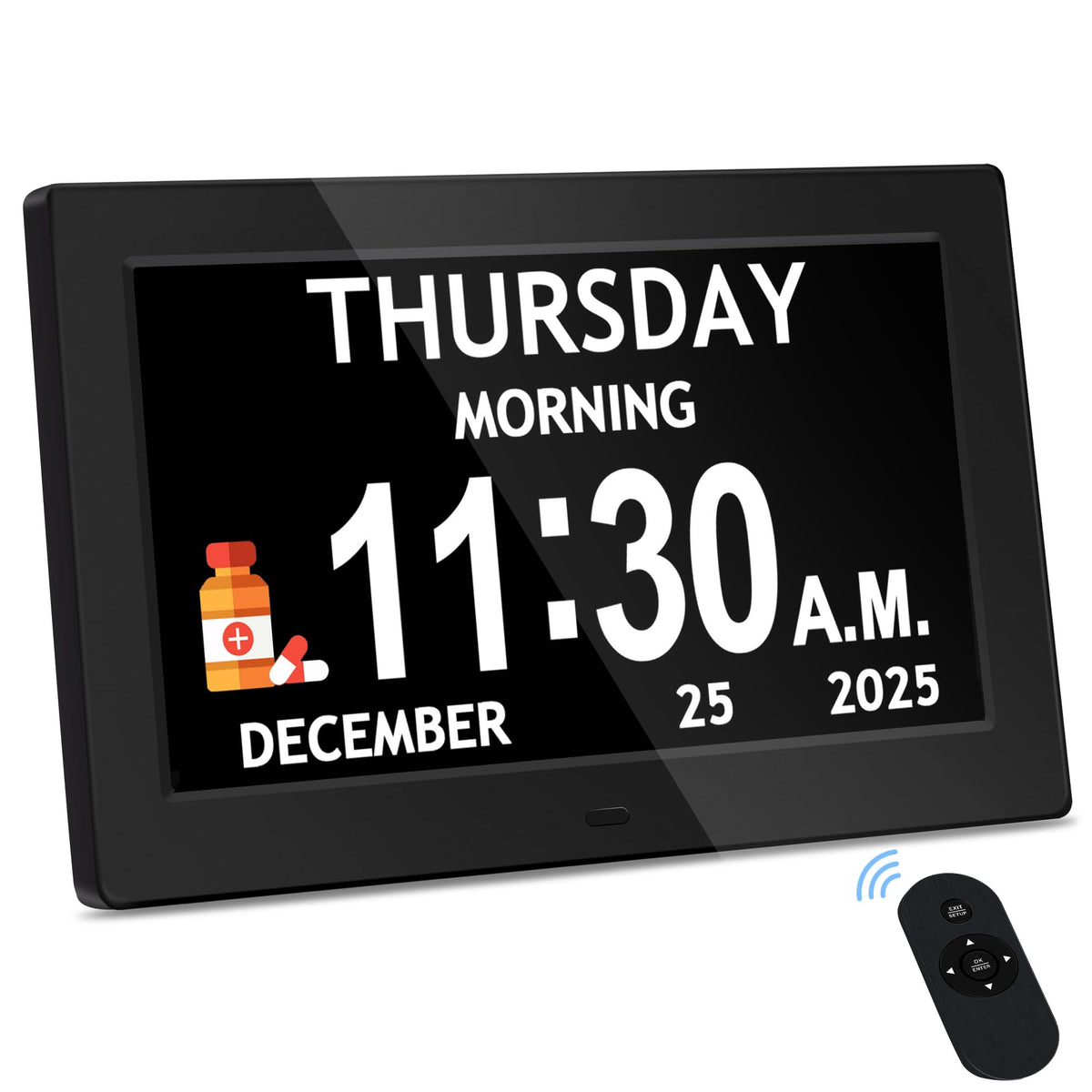 7'' Dementia Clocks for Seniors, Large Display Digital Clock with Date Time