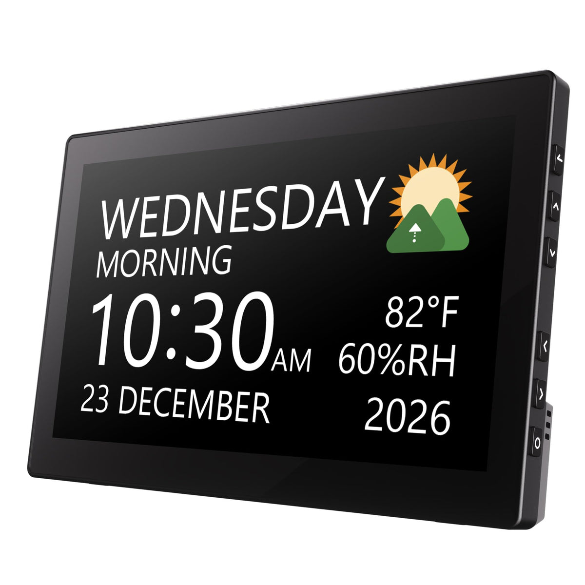 Raynic Digital Clock,10.1 Inch Large Display Calendar Clock with 12 Themes, 20 Alarms, 20 Reminders, Auto Dimming, 12/24 Hours for Seniors, Desk (White)