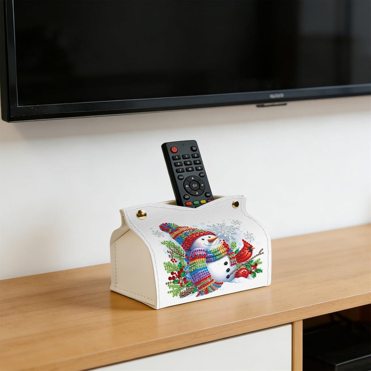 DoxQcs DIY Diamond Art Painting PU Leather Tissue Box Cover Holder