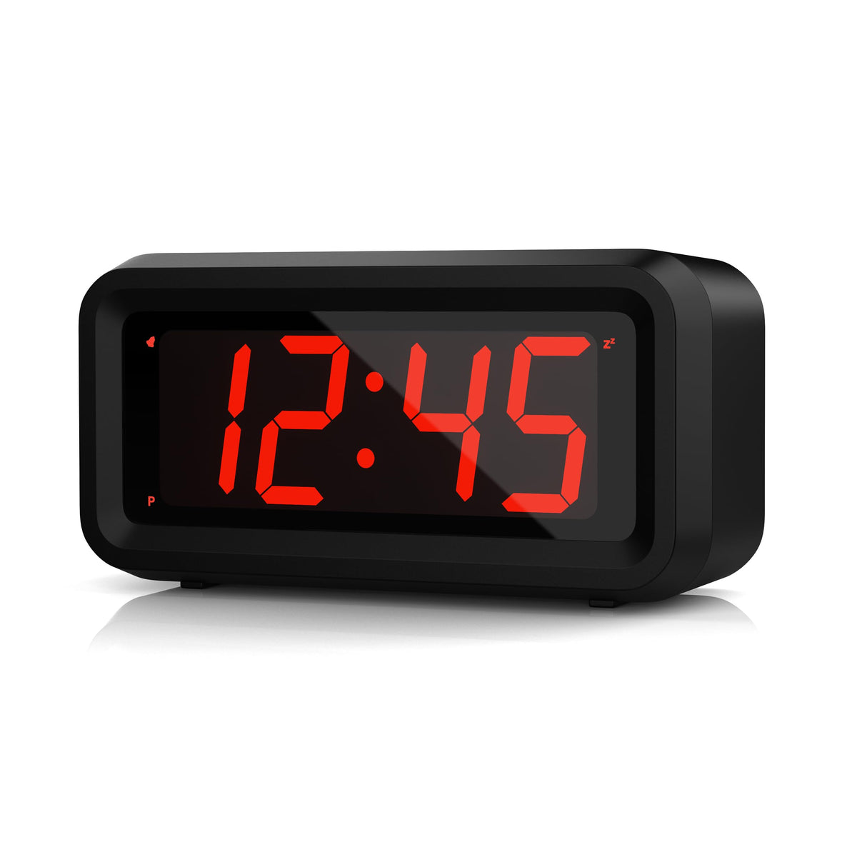 Alarm Clock,1.2'' LED,Cordless,Battery Powered,Snooze,Table-top/Wall-mount