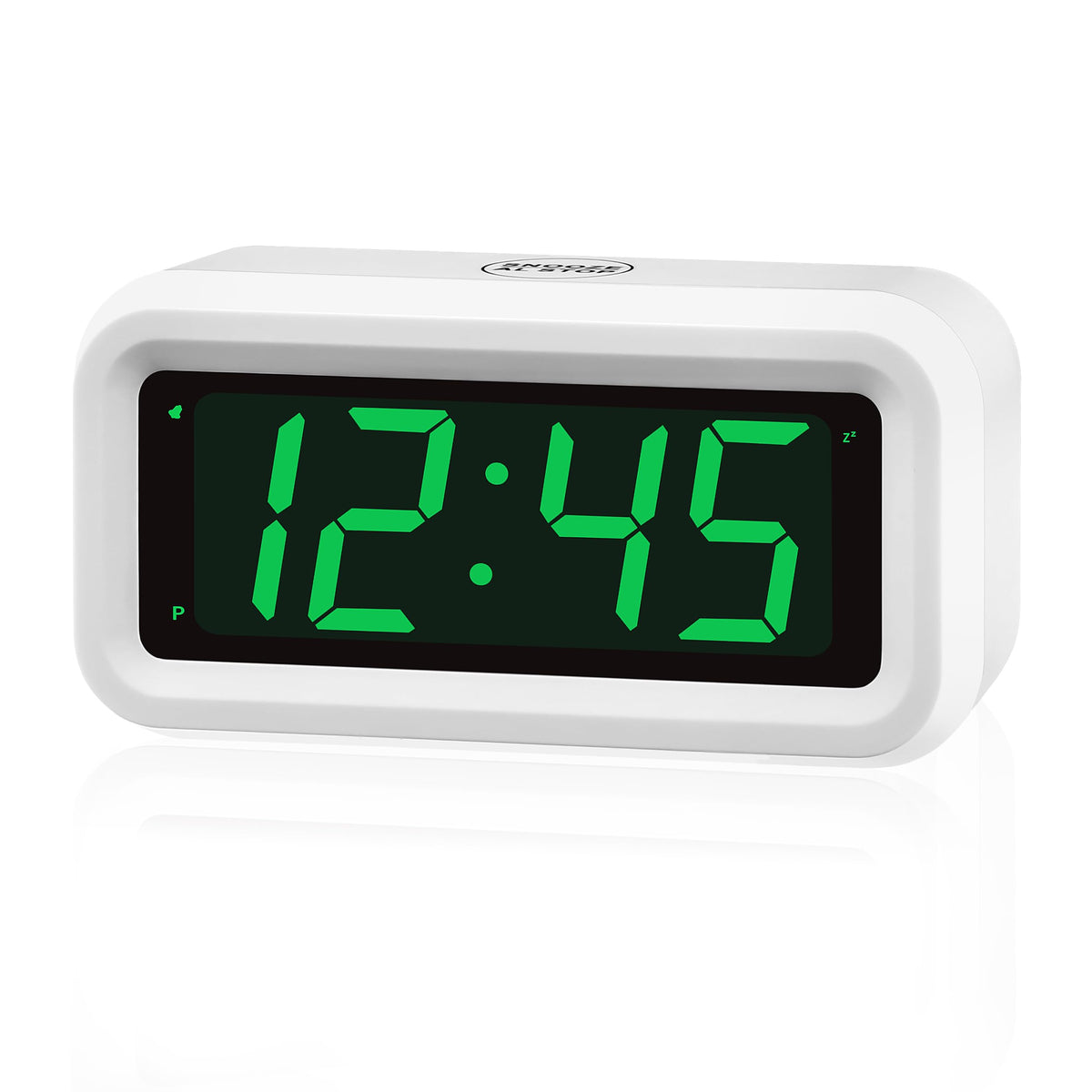 Alarm Clock,1.2'' LED,Cordless,Battery Powered,Snooze,Table-top/Wall-mount