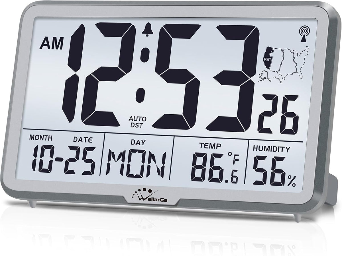 WallarGe Atomic Wall Clock with Backlight, Battery Operated
