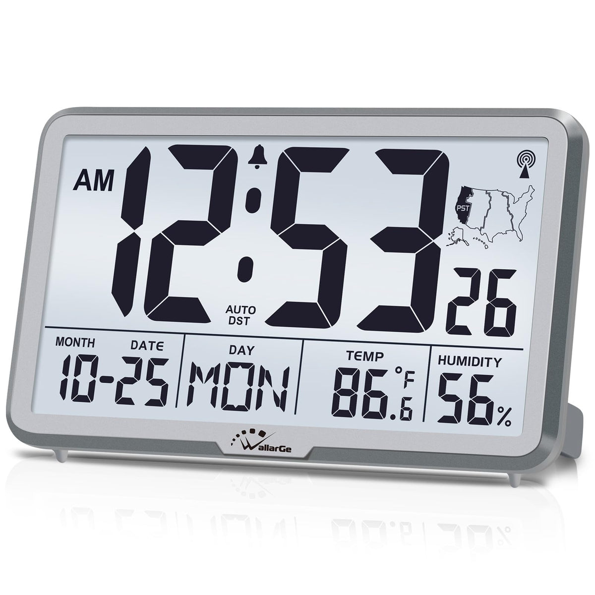 WallarGe Atomic Wall Clock with Backlight, Battery Operated