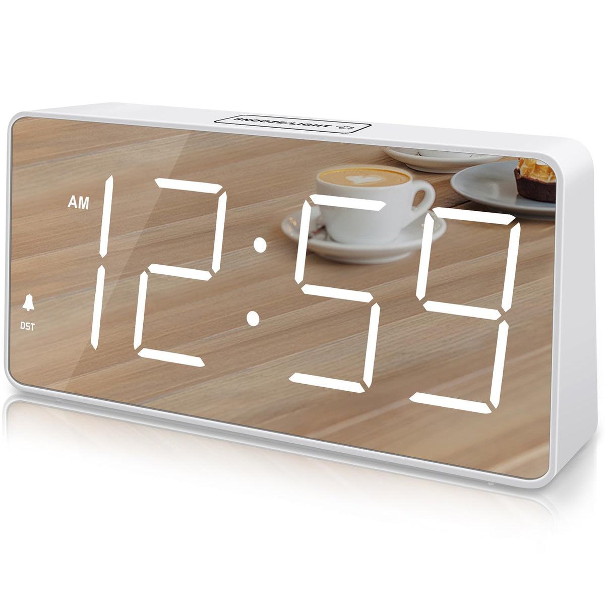 Peakeep Digital Alarm Clock for Bedroom Bedside, Large Display, USB Charger