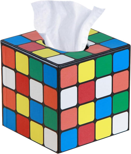 PU Leather Tissue Box Cover Square, Aesthetic Facial Tissue Cube Box Holder