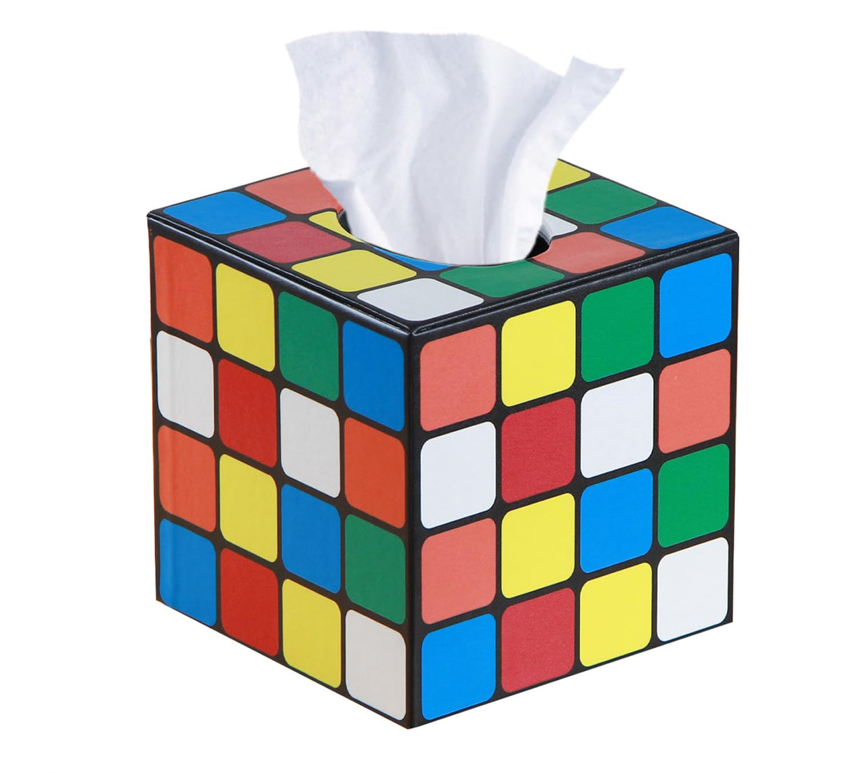 PU Leather Tissue Box Cover Square, Aesthetic Facial Tissue Cube Box Holder