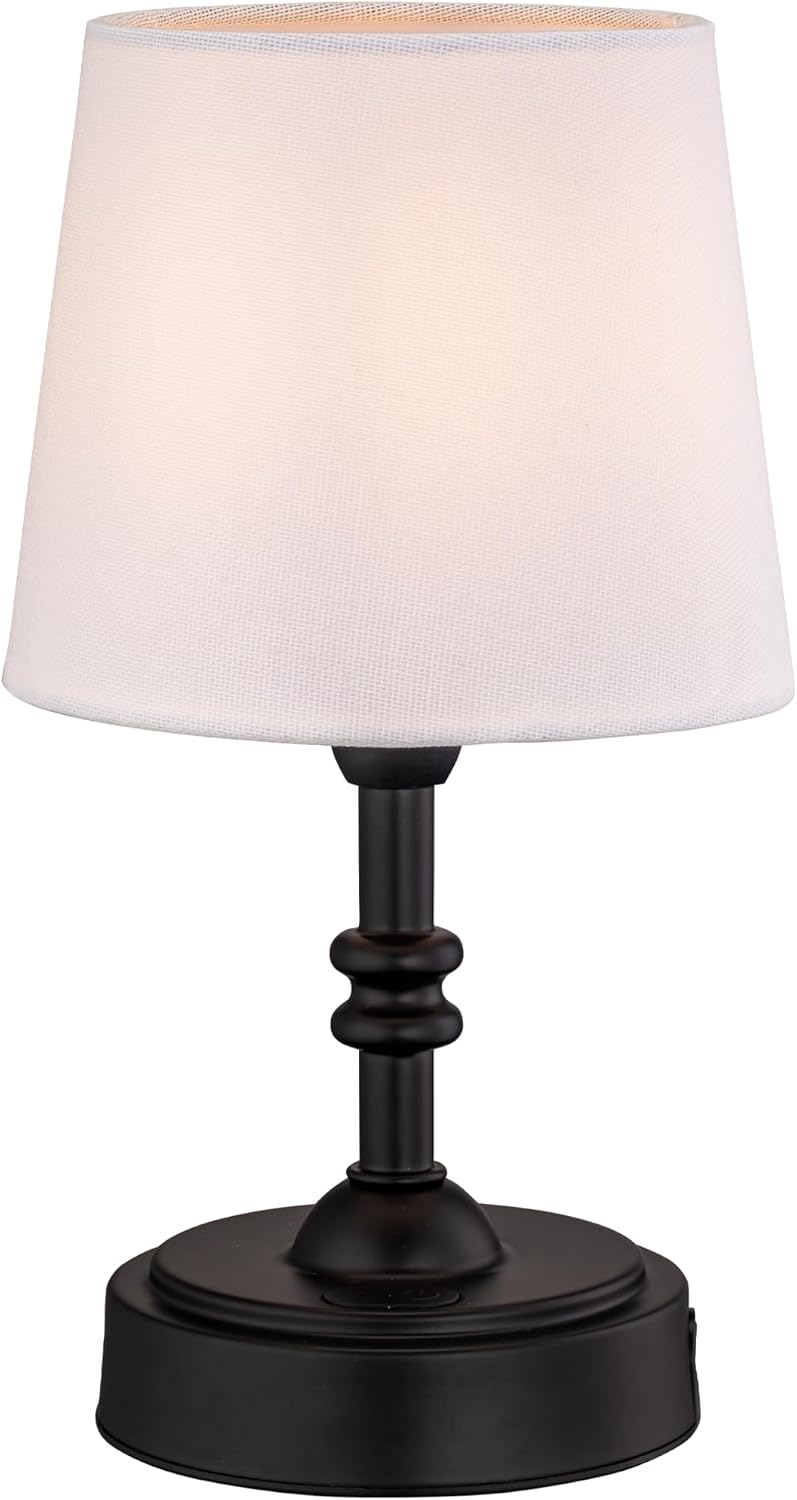 O’Bright Seraph mini – Cordless LED Table Lamp with Dimmer, Built-in Rechargeable Battery, 3-Level Brightness, Patio Table Lamp, Bedside Night Lamp, Ambient Light for Restaurant, Black