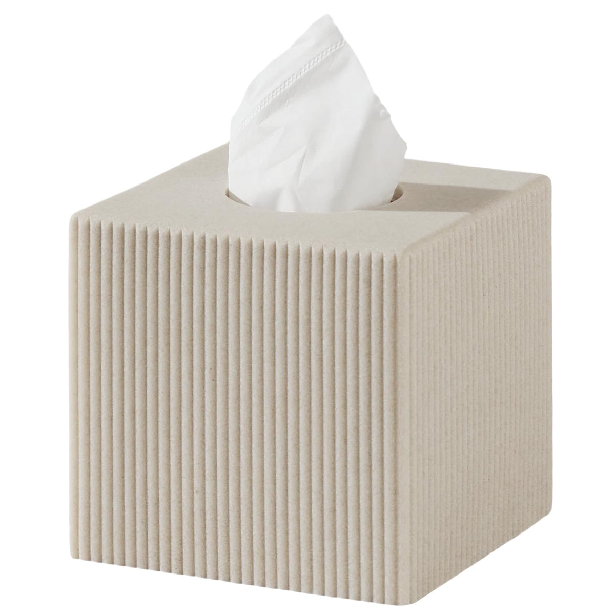 Tissue Box Cover Square, Sandstone Look Facial Tissue Holder,Beige