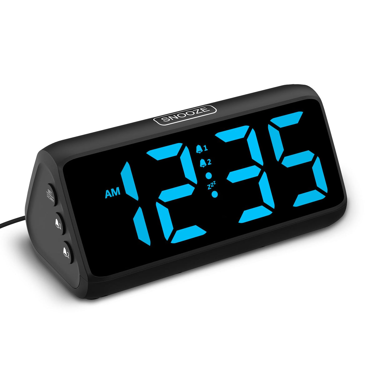 Netzu Digital Alarm Clocks for Bedrooms, Loud Alarm Clock with Dual Alarms, Bold Digits, 5 Dimmers, 4 Volumes, Snooze, Bedside Clock for Deep Sleepers Kids Teens Seniors, Plug in Clock, Easy to Set