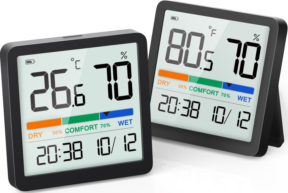 Digital Hygrometer Indoor Thermometer, Humidity Monitor with Calibration