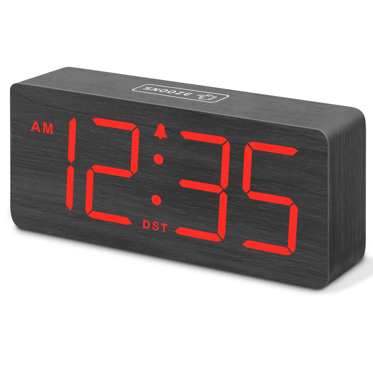 DreamSky Wooden Digital Alarm Clock for Bedroom with Large Numbers