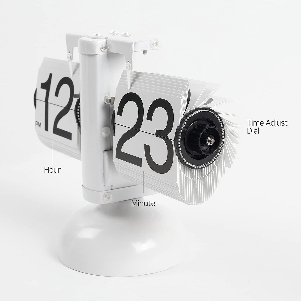 mooas Flip Desk Clock (Black), Retro Vintage Design Auto Flip Table Clock