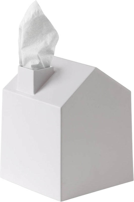 Umbra Casa Tissue Box Cover, House Shaped Kleenex Box Holder, Square, White