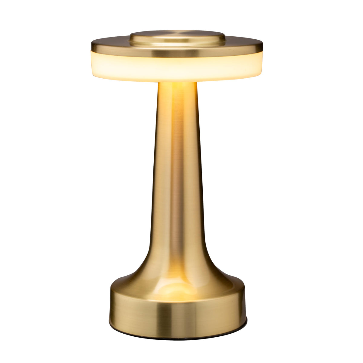 O'Bright Dome Cordless Rechargeable LED Mushroom Table Lamp, Gold